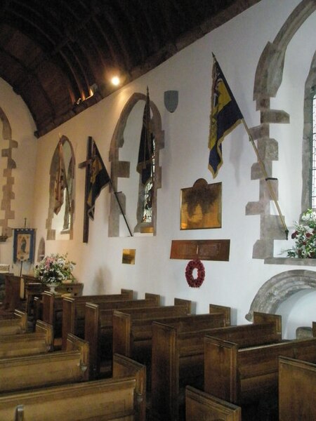 File:Flagson the wall at St Dubricius, Porlock - geograph.org.uk - 926431.jpg