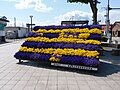 花のオブジェ（喜多方駅）