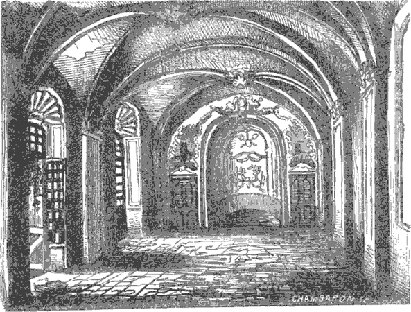 Français : Gravure de l'ancienne abbaye de Boulbonne (Cintegabelle, France).