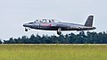 * Nomination Fouga CM-170 Magister D-IFCC at ILA Berlin 2016. --Julian Herzog 13:16, 26 February 2017 (UTC) * Promotion  Comment Looks overprocessed.--Peulle 14:10, 26 February 2017 (UTC) Improved, I hope. --Julian Herzog 15:33, 26 February 2017 (UTC) Comment You shouldn't reduce the size to make it look better.--Peulle 17:10, 26 February 2017 (UTC) Full res for both. --Julian Herzog 08:57, 28 February 2017 (UTC) Comment Tail is still a bit wonky, but good enough for QI, I think, given that the plane is moving at high speed.--Peulle 19:18, 1 March 2017 (UTC)