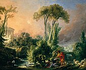 François Boucher - Paisagem do rio com templo antigo.jpg