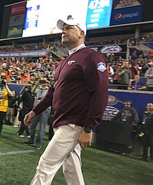 Fuente walks onto the field for the 2016 ACC Championship Game. Fuente2016.jpg