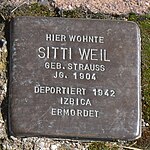 Gaukönigshofen Stolperstein Weil, Sitti.jpg