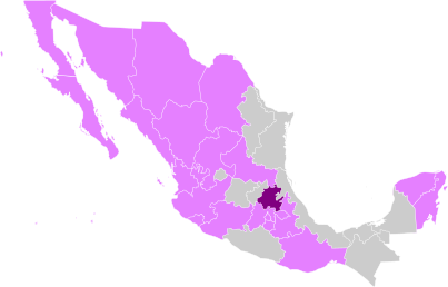 States colored mauve have passed gender identity laws.States colored dark purple have passed gender identity laws that recognize non-binary genders. Gender Identity Laws in Mexico.svg