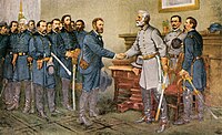 Il 9 aprile 1865 il generale Robert E. Lee si arrende formalmente al generale Ulysses S. Grant, ponendo fine agli Stati Confederati d'America.