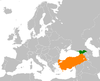 Peta lokasi Georgia dan Turki.