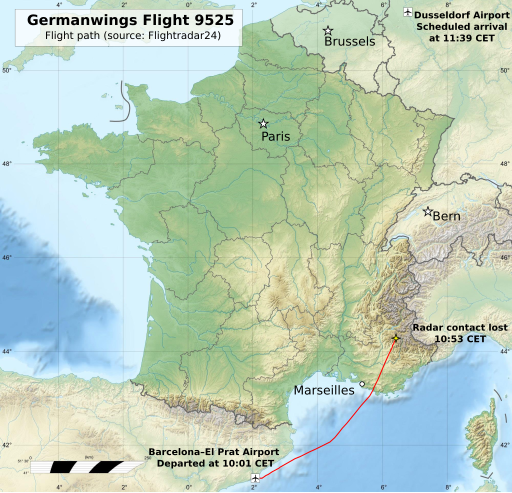 File:Germanwings Flight 9525 flight path topographic vector.svg