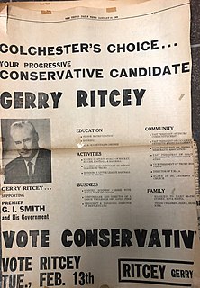 Gerald Ritcey Canadian politician.