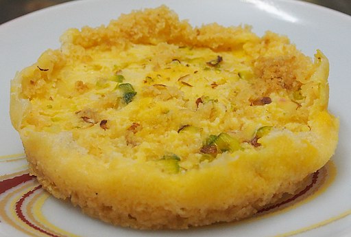 Ghevar with Malai Topping
