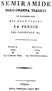 Gioachino Rossini - Semiramide - titlepage of the libretto - Venice 1823.png