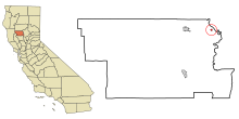 Glenn County California Incorporated e Aree non incorporate Hamilton City Highlighted.svg