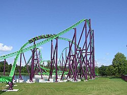 "Goliath", the main attraction in the Walibi Holland leisure park