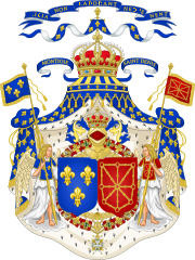 Grand Royal Coat of Arms of Henry and the House of Bourbon as Kings of France and Navarre (1589-1789)