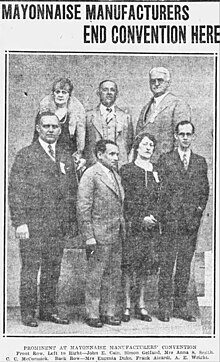 Eugenia Duke, back row, left, at Mayonnaise Manufacturers' Convention, Boston, MA 1928 Group photo mayo mfg convention boston nov 1928.jpg