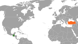 Haritada gösterilen yerlerde Guatemala ve Turkey