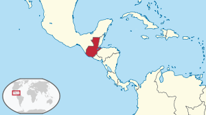 Map of Guatemala in the Americas Guatemala in its region.svg