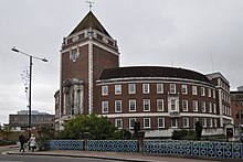 Kingston upon Thames Guildhall is the home of the Borough Council Guildhall, Kingston.jpg