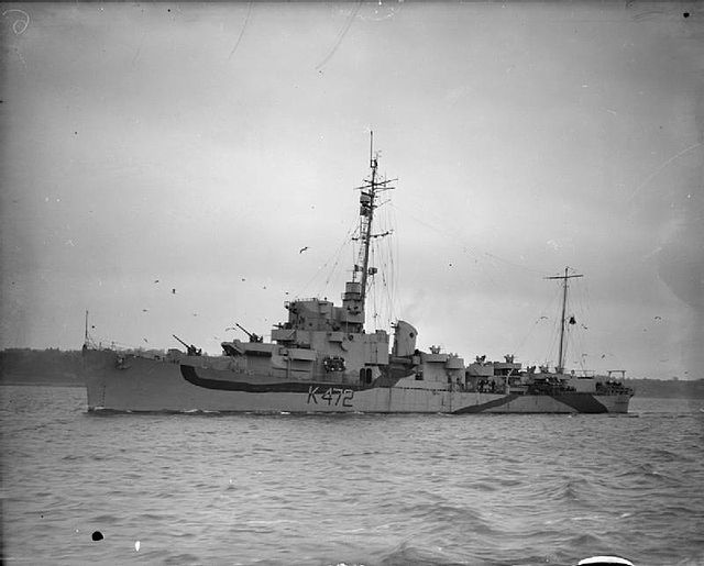 HMS Dacres, converted to act as a headquarters ship during Operation Neptune