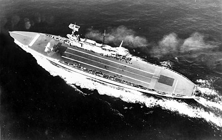 Aerial view of Eagle in 1931, prior to her refit