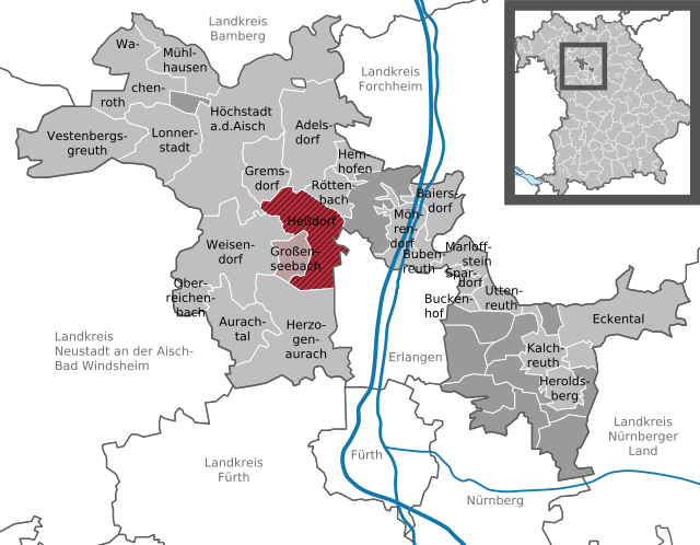 Poziția localității Heßdorf