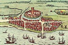 Darstellung Helsingborgs aus dem Jahre 1589