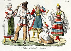 Hungarian traditional costumes, Illustration for Il costume antico e moderno by Giulio Ferrario 1831 (10).jpg