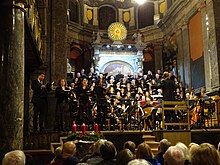 Idsteiner Kantorei performing Bach's Christmas Oratorio, Parts IV-VI, on 9 December 2018 Idsteiner Kantorei, soloists, Carsten Koch, Unionskirche Idstein.jpg