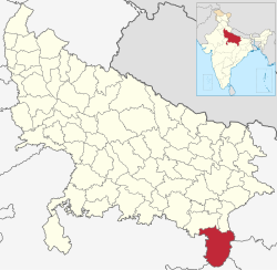 Location of Sonbhadra district in Uttar Pradesh