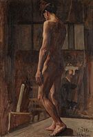 Ivan Tišov, Muški akt, olej na plátně, 1913