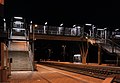 * Nomination Connewitz railway station, pedestrian bridge. By User:Wdwdbot --Augustgeyler 00:05, 19 January 2022 (UTC) * Decline  Oppose The fuzzy railing in the lower right corner is annoying. The lights are outshined. --Steindy 00:39, 19 January 2022 (UTC)