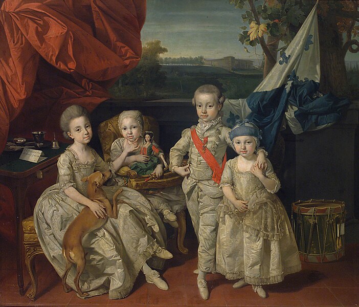 File:Johann Zoffany - Prinz Ludwig von Parma (1773-1803) mit seinen drei ältesten Geschwistern Karoline (1770-1804), Marie Antonie (1774-1841) und Charlotte (1777-1813).jpg
