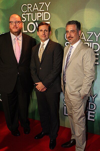 Requa (left) with Steve Carell (center) and Glenn Ficarra at the Sydney Crazy, Stupid, Love. premiere in September 2011