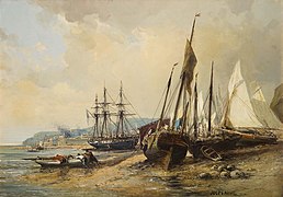 Des voiliers dans le port d'Alger (1868), par Jules Noël.