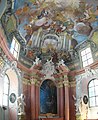 baroque statues nad paintings in Kaple Božího těla chapel in Olomouc