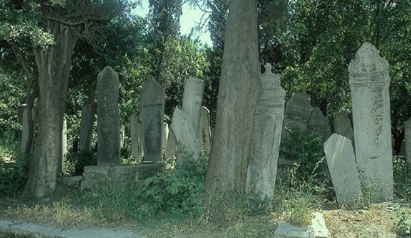 Old gravestones in Karacaahmet Cemetery