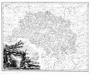 English: Map with black&white cartouche Русский: Карта с черно-белым картушем