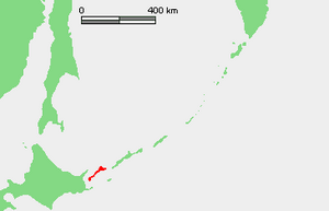 Location of Kunashir