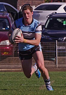 Mann playing for the Cronulla-Sutherland Sharks team in 2013 Kurtmann.jpg