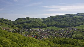 Läufelfingen seen from the Homburg ruins