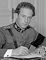 Leopold III of Belgium, wearing a black armband contemporary with his ascension to the throne following the death of his father, Albert I