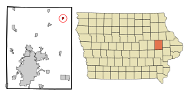 Linn County Iowa Incorporated and Unincorporated areas Prairieburg Highlighted.svg