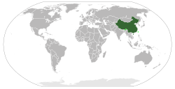 Location of People's Republic of China