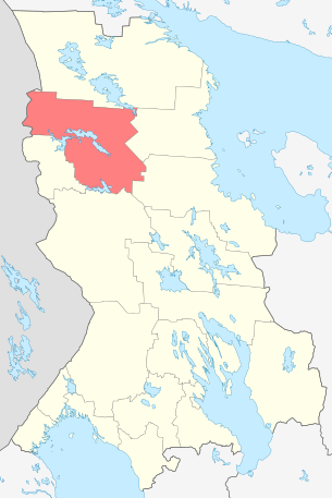 Калевальский национальный район на карте