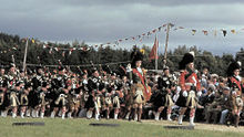 The Lonach Highlanders marching at the 1978 Highland Games Lonach Highlanders.jpg