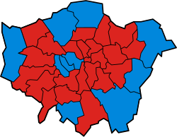 Barevná mapa londýnských čtvrtí