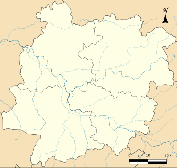 Ce modèle sert à la géolocalisation de lieux sur cette carte de Lot-et-Garonne.