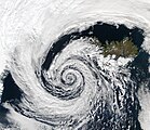 Cyclone polaire au large de l'Islande