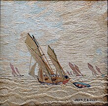 Embroidery 'Lowestoft Fleet' part of the Duigan family collection