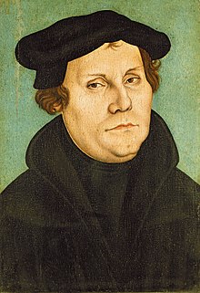 Martin Luther (Werkstatt Lucas Cranachs des Älteren, 1528, Sammlung Lutherhaus Wittenberg) (Quelle: Wikimedia)