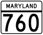 Maryland Route 760 işaretçisi